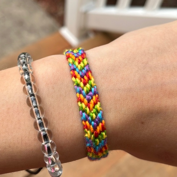 Rainbow chevron handmade woven friendship bracelet - Picture 1 of 5